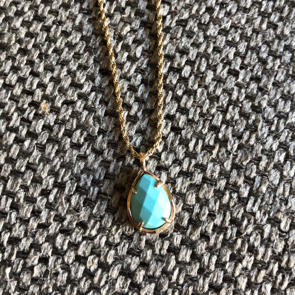 Kendra Scott “Kiri” necklace in turquoise.
